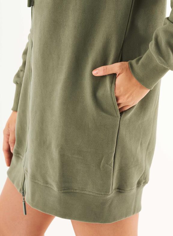 Soft Touch Sweat Jacket Long Olive from Shop Like You Give a Damn