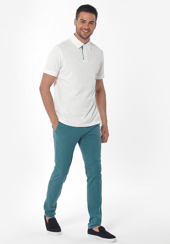 Chino Pants Slim Petrol Green from Shop Like You Give a Damn