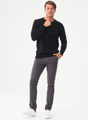 Skinny Chino Pants Dark Grey from Shop Like You Give a Damn