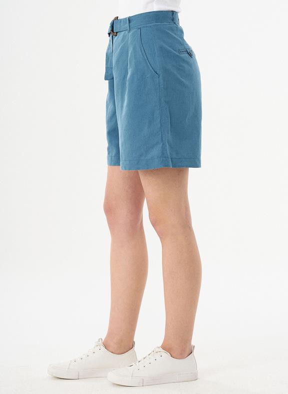 Shorts Belt Linen Blend Blue from Shop Like You Give a Damn