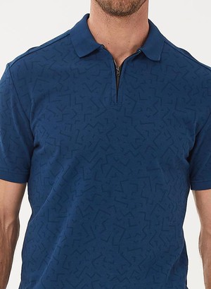 Polo Shirt Zipper Dark Blue from Shop Like You Give a Damn