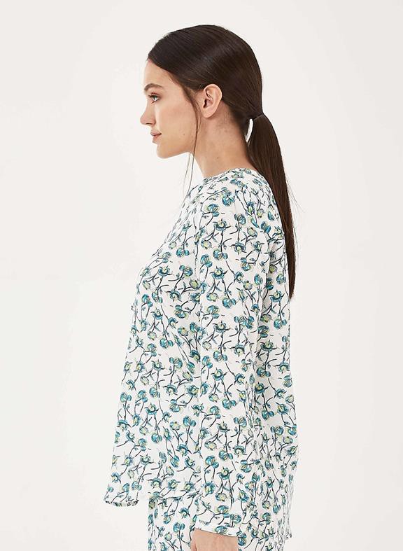 Blouse Flowers Green Blue from Shop Like You Give a Damn