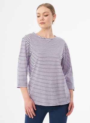 Striped Top 3/4 Sleeves Lavender from Shop Like You Give a Damn
