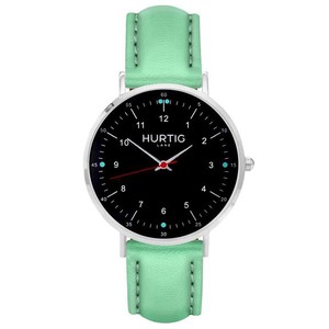 Moderno Vegan Leather Watch Silver, Black & Mint from Shop Like You Give a Damn