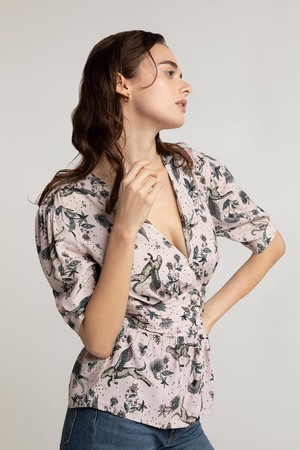 Blouse Lillmor Tropic Cheetah Light Pink from Shop Like You Give a Damn