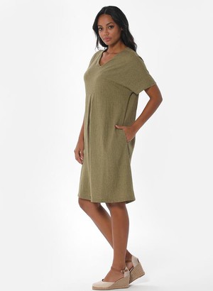 Shift Dress Olive Green from Shop Like You Give a Damn