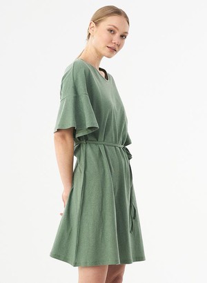 Jersey Dress Organic Cotton Linen Green from Shop Like You Give a Damn