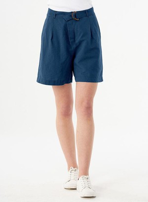 Shorts Belt Linen Blend Dark Blue from Shop Like You Give a Damn