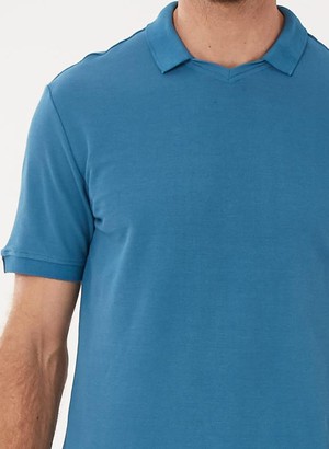 Polo Shirt V-Neck Blue from Shop Like You Give a Damn