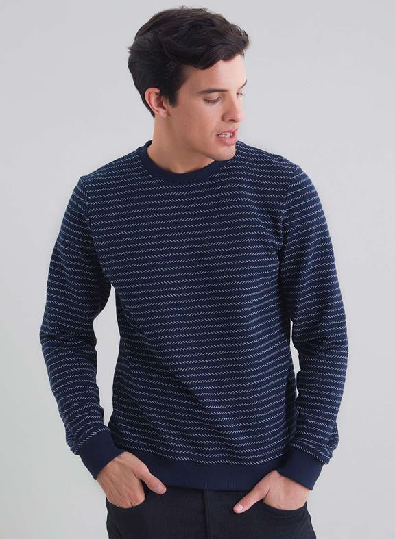 Sweatshirt Striped Navy from Shop Like You Give a Damn