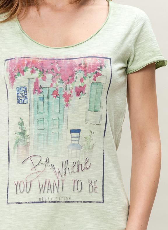 T-Shirt Be Where You Want To Be Green from Shop Like You Give a Damn
