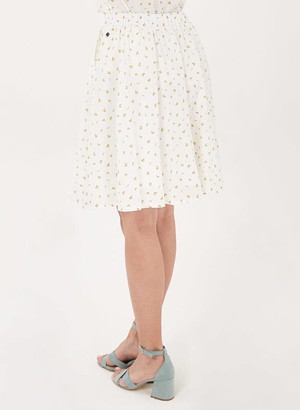 Midi Skirt Yellow Print White from Shop Like You Give a Damn