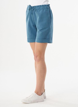Paperbag Shorts Linen Blend Blue from Shop Like You Give a Damn