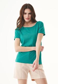 T-Shirt With Embroidery Emerald via Shop Like You Give a Damn