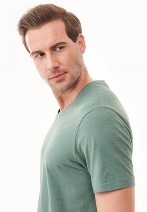 T-Shirt V-Neck Basic Green Tea from Shop Like You Give a Damn