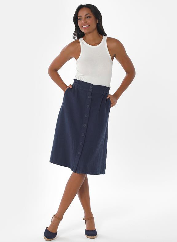 Skirt Buttons Dark Blue from Shop Like You Give a Damn