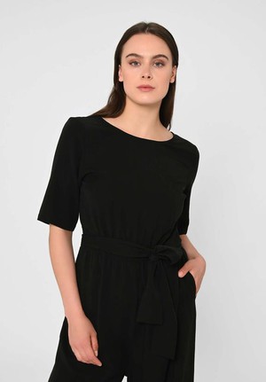 Jumpsuit Staine Halfsleeve Black from Shop Like You Give a Damn