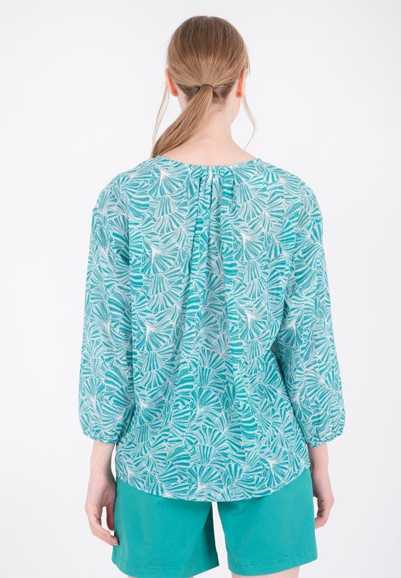 Voile Blouse Emerald Flower Blue from Shop Like You Give a Damn
