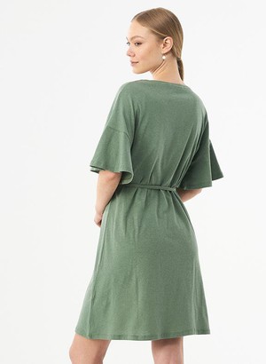 Jersey Dress Organic Cotton Linen Green from Shop Like You Give a Damn