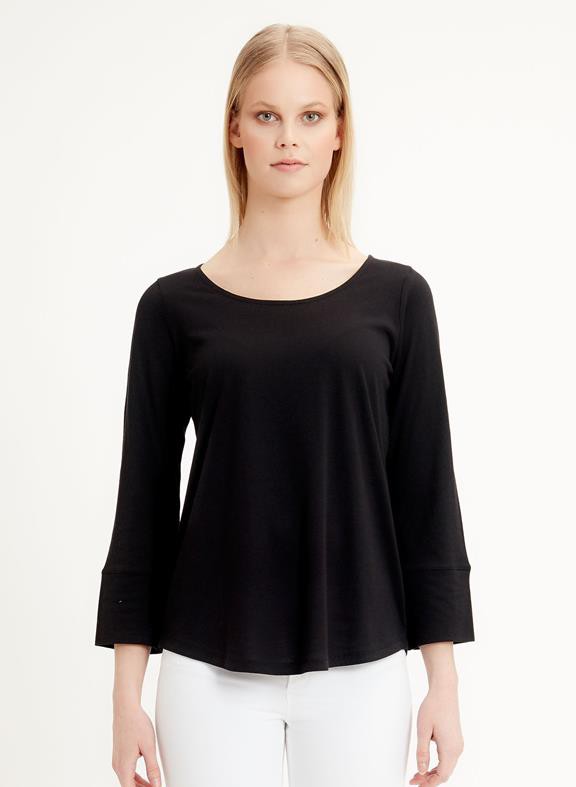 T-Shirt 3/4 Sleeve Black from Shop Like You Give a Damn