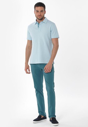 Chino Pants Petrol Green from Shop Like You Give a Damn