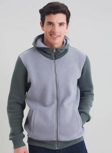 Hooded Sweat Jacket With Contrast Sleeves from Shop Like You Give a Damn