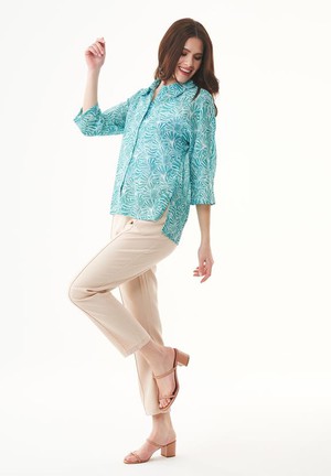 Voile Blouse Flower Emerald Blue from Shop Like You Give a Damn