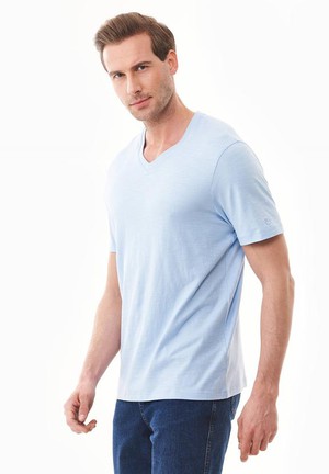 T-Shirt V-Neck Basic Powder Blue from Shop Like You Give a Damn