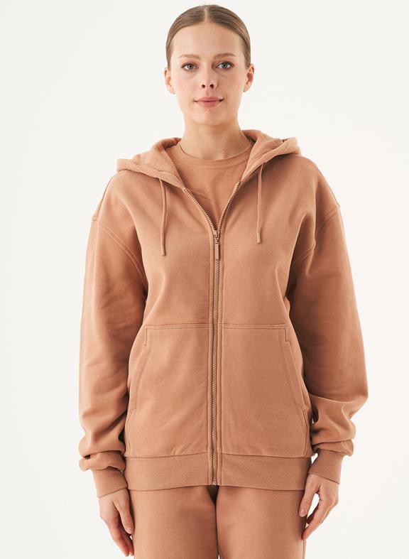 Unisex Zip-Up Hoodie Junda Light Brown from Shop Like You Give a Damn