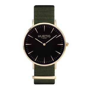 Montezuma Nylon Watch Gold, Black & Olive Green from Shop Like You Give a Damn