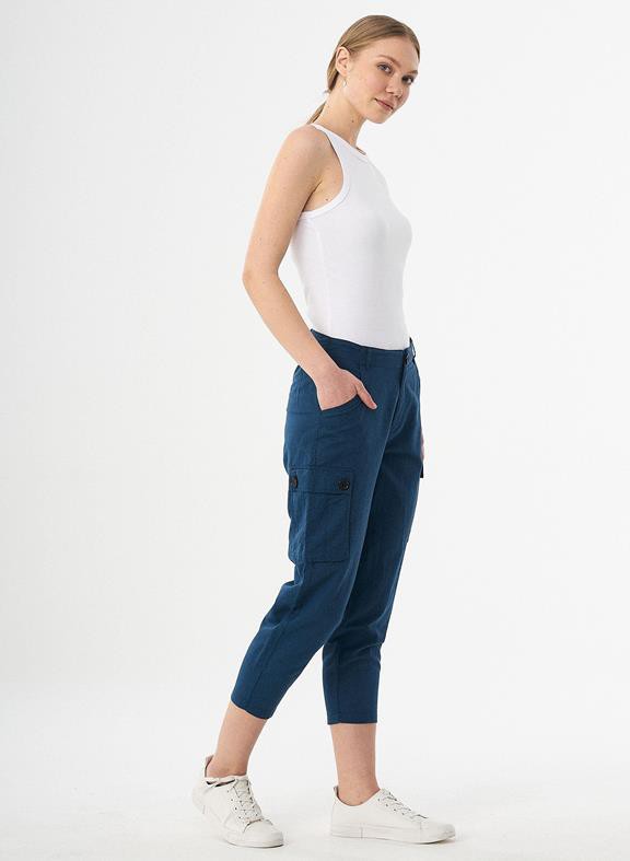 Cargo Pants Linen Blend Dark Blue from Shop Like You Give a Damn