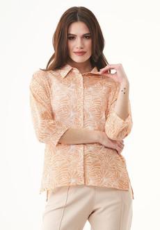 Voile Blouse Flower Light Brown via Shop Like You Give a Damn
