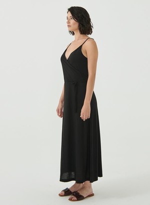 Jersey Wrap Dress Black from Shop Like You Give a Damn