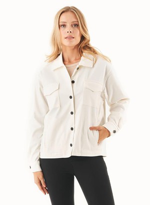 Shirt Jacket Organic Cotton Blend White from Shop Like You Give a Damn