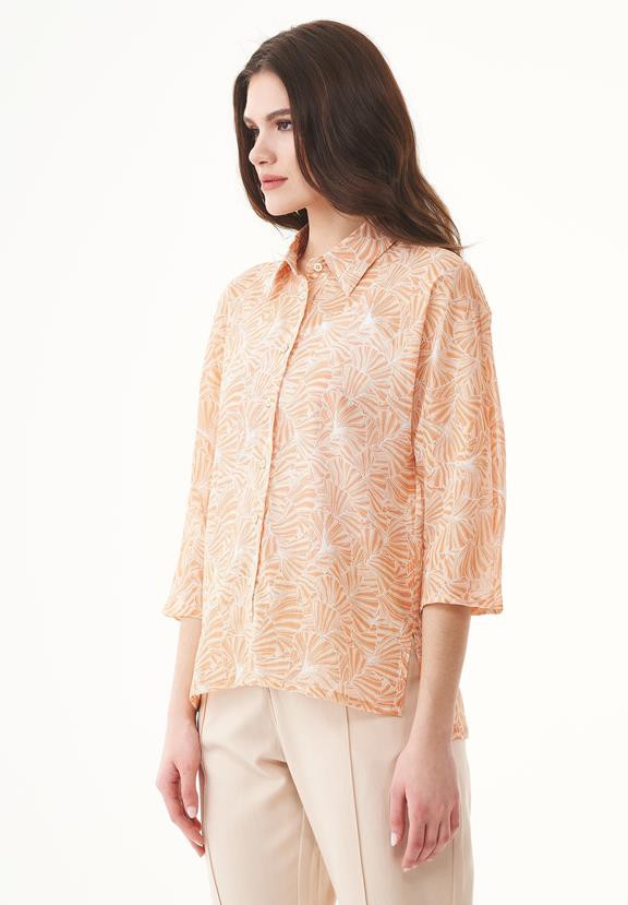 Voile Blouse Flower Light Brown from Shop Like You Give a Damn