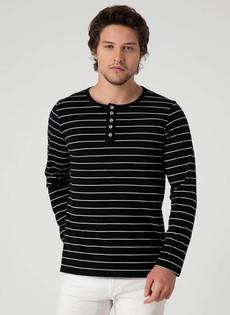 T-Shirt Longsleeve Striped Black via Shop Like You Give a Damn