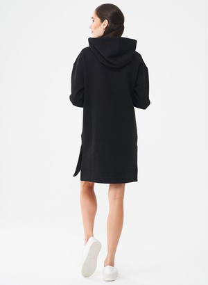 Long Hoodie Dress Black from Shop Like You Give a Damn