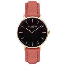 Hymnal Watch Vegan Suede Gold, Black & Coral via Shop Like You Give a Damn