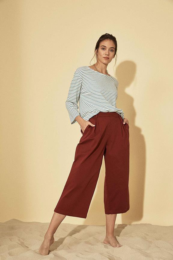 Culotte Pants Dark Red Brown from Shop Like You Give a Damn