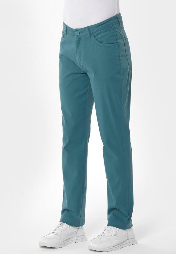 Pants Five Pocket Petrol Green from Shop Like You Give a Damn