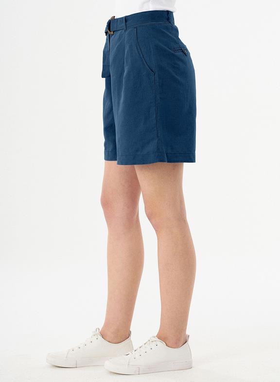 Shorts Belt Linen Blend Dark Blue from Shop Like You Give a Damn