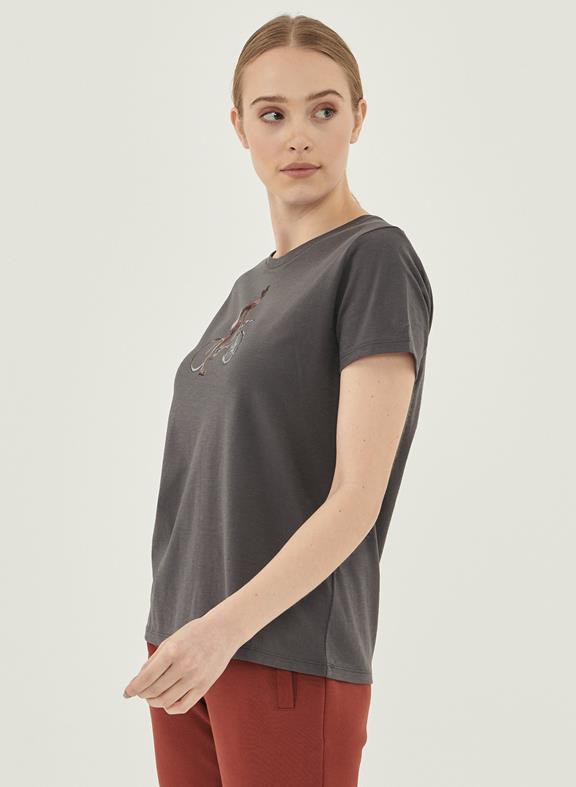 T-Shirt Bicycle Print Dark Grey from Shop Like You Give a Damn