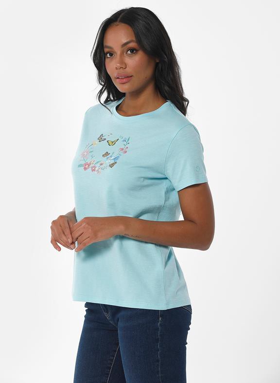 T-Shirt Butterflies Print Blue from Shop Like You Give a Damn