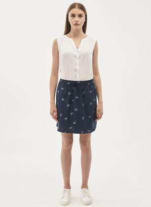Tencel Short Skirt Navy Blue from Shop Like You Give a Damn