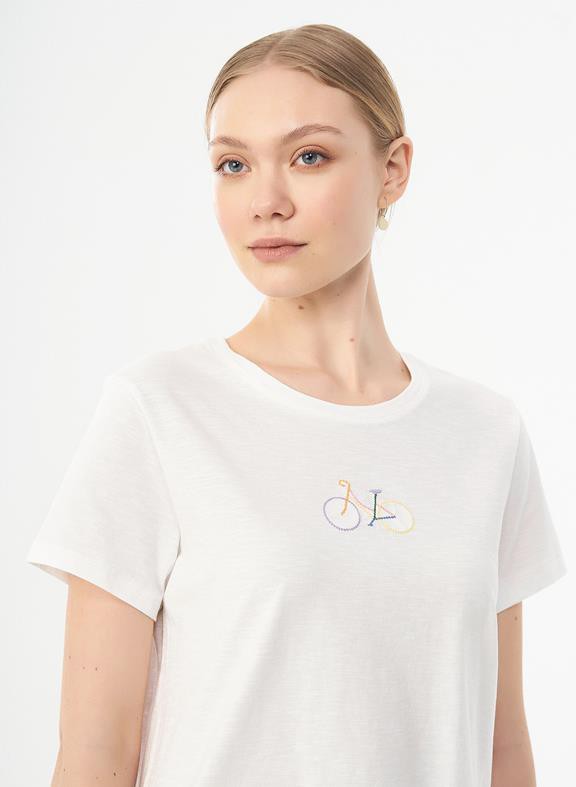 T-Shirt Bike Embroidery Cream from Shop Like You Give a Damn