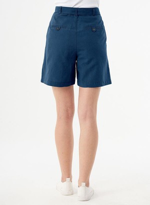 Shorts Belt Linen Blend Dark Blue from Shop Like You Give a Damn