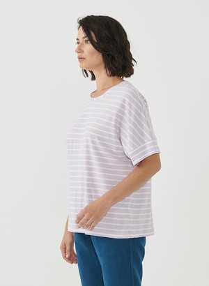 Striped Top Organic Cotton Linen Lavender from Shop Like You Give a Damn