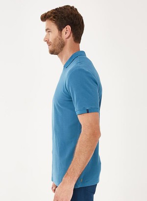 Polo Shirt V-Neck Blue from Shop Like You Give a Damn