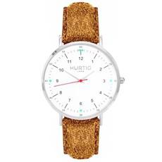 Moderna Tweed Watch Silver, White & Camel via Shop Like You Give a Damn