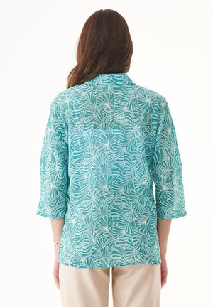 Voile Blouse Flower Emerald Blue from Shop Like You Give a Damn